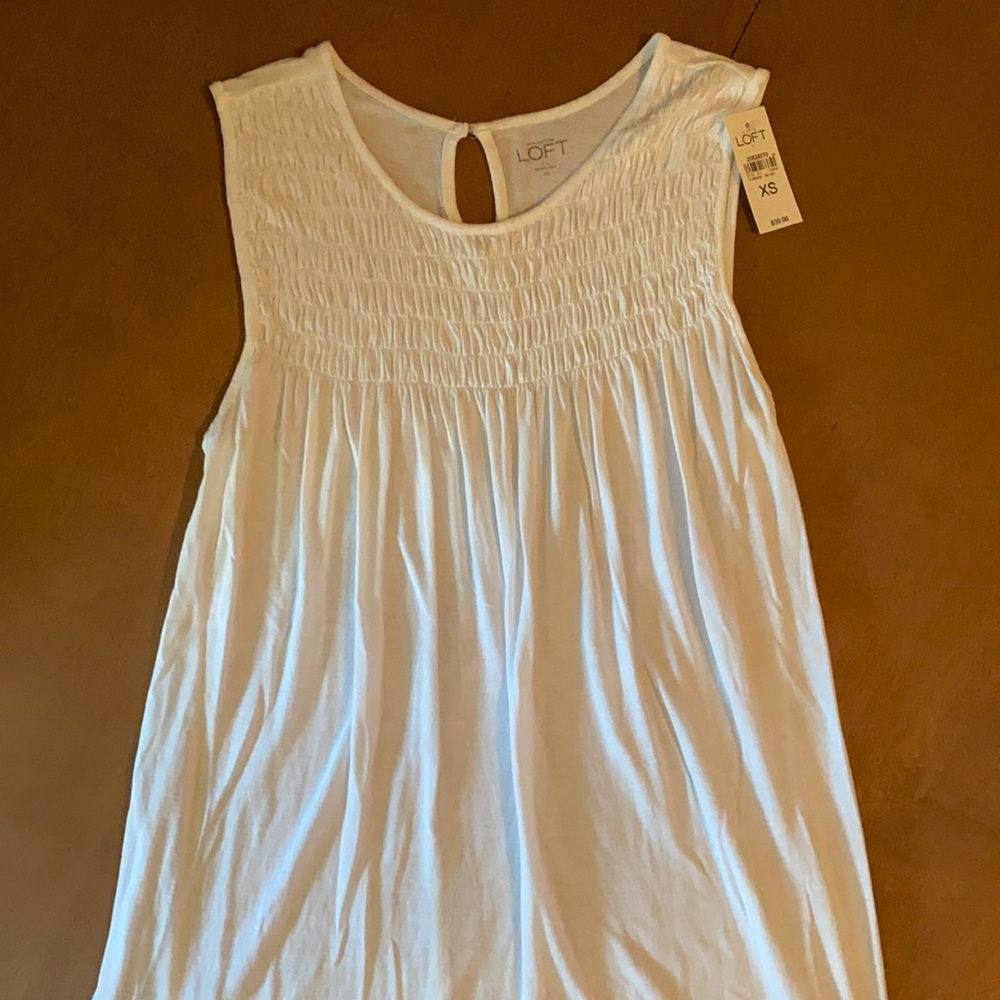 BRAND NEW W/TAGS ANN TAYLOR LOFT WHITE SHIRT